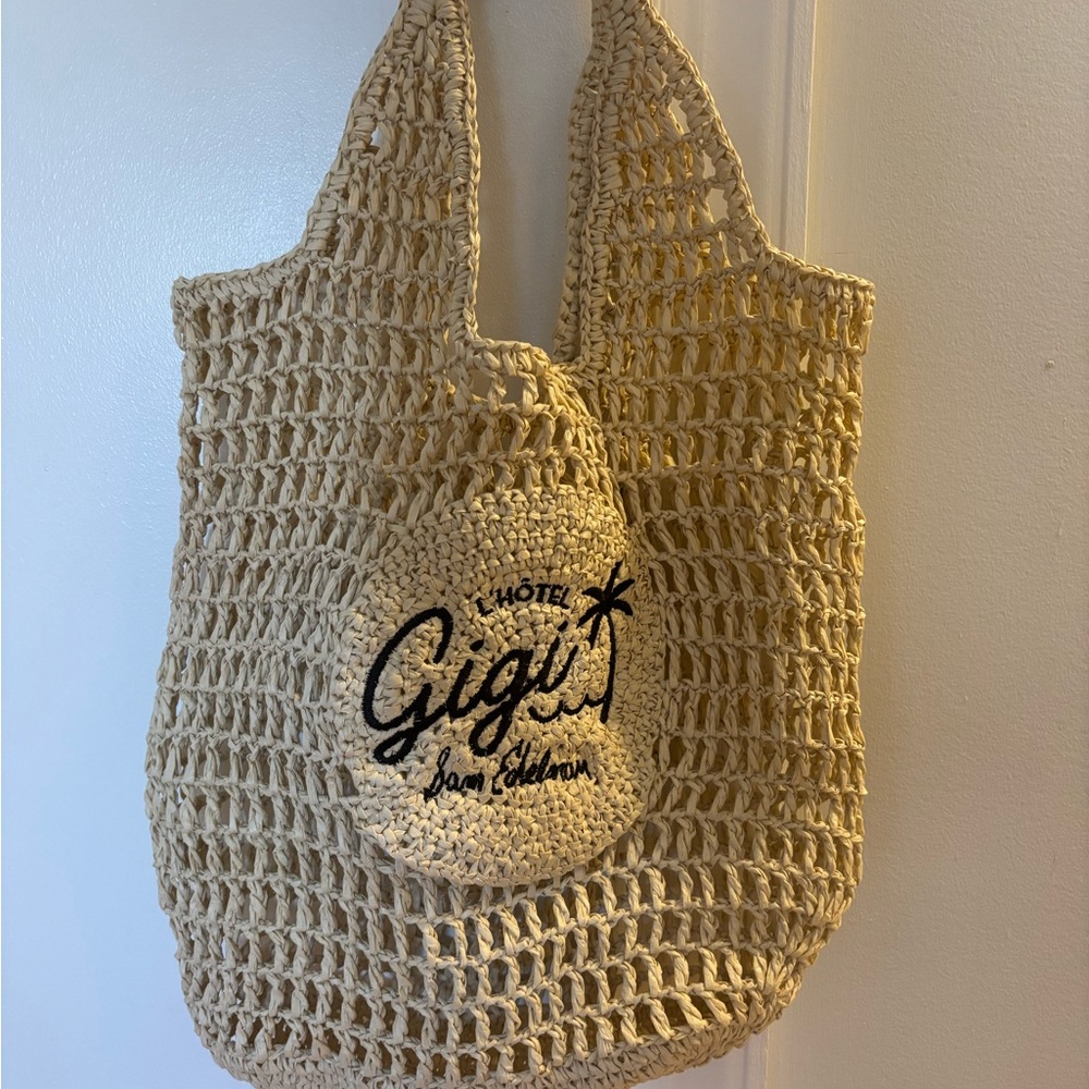 Sam Edelman Tan Crochet Tote Bag